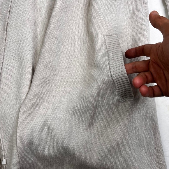 NWT Contemporaine Simons Womens M Gray Beige Long Open Front Sweater Wool Blend - Picture 6 of 8